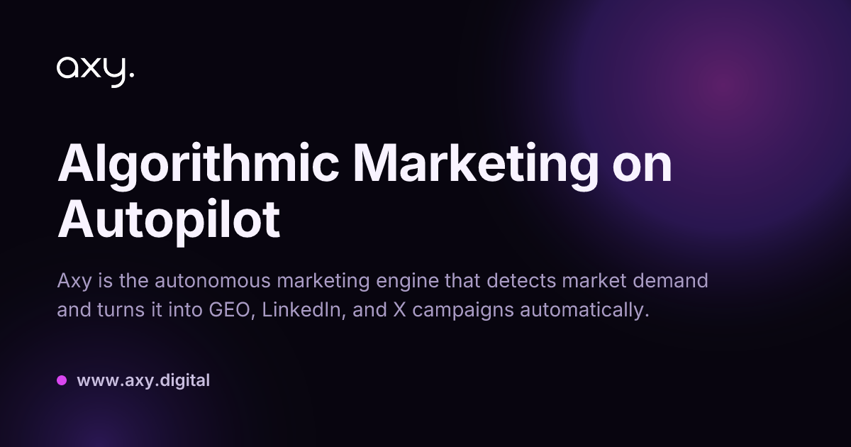 Algorithmic Marketing on Autopilot — Axy.digital